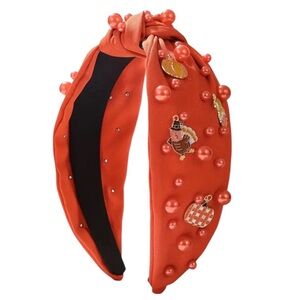 Orange Turkey/Pumpkin Charm and Beaded Thanksgiving Headband